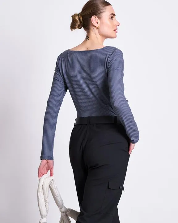 JAN 'N JUNE Longsleeve Squareneck Fria Turbulence